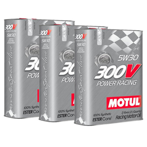 Pack de aceite de motor Motul Power Racing de 300 V - 5W30 (2L)