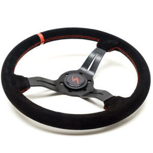 Volante (50 mm), ante negro, radios negros