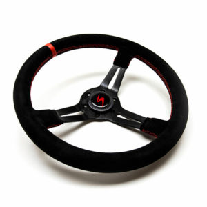 Volante (70 mm), ante negro, radios negros