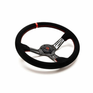 Volante (70 mm), ante negro, radios de carbono